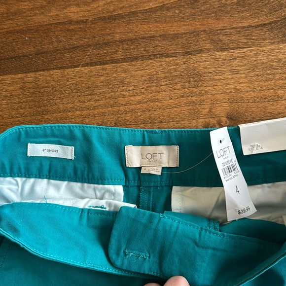 NWT Loft 4” teal shorts - Picture 6 of 6